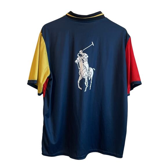 Ralph Lauren Polo Sport Mens Polo Shirt Color Block Logo Sport Soccer Athlete - Picture 2 of 9